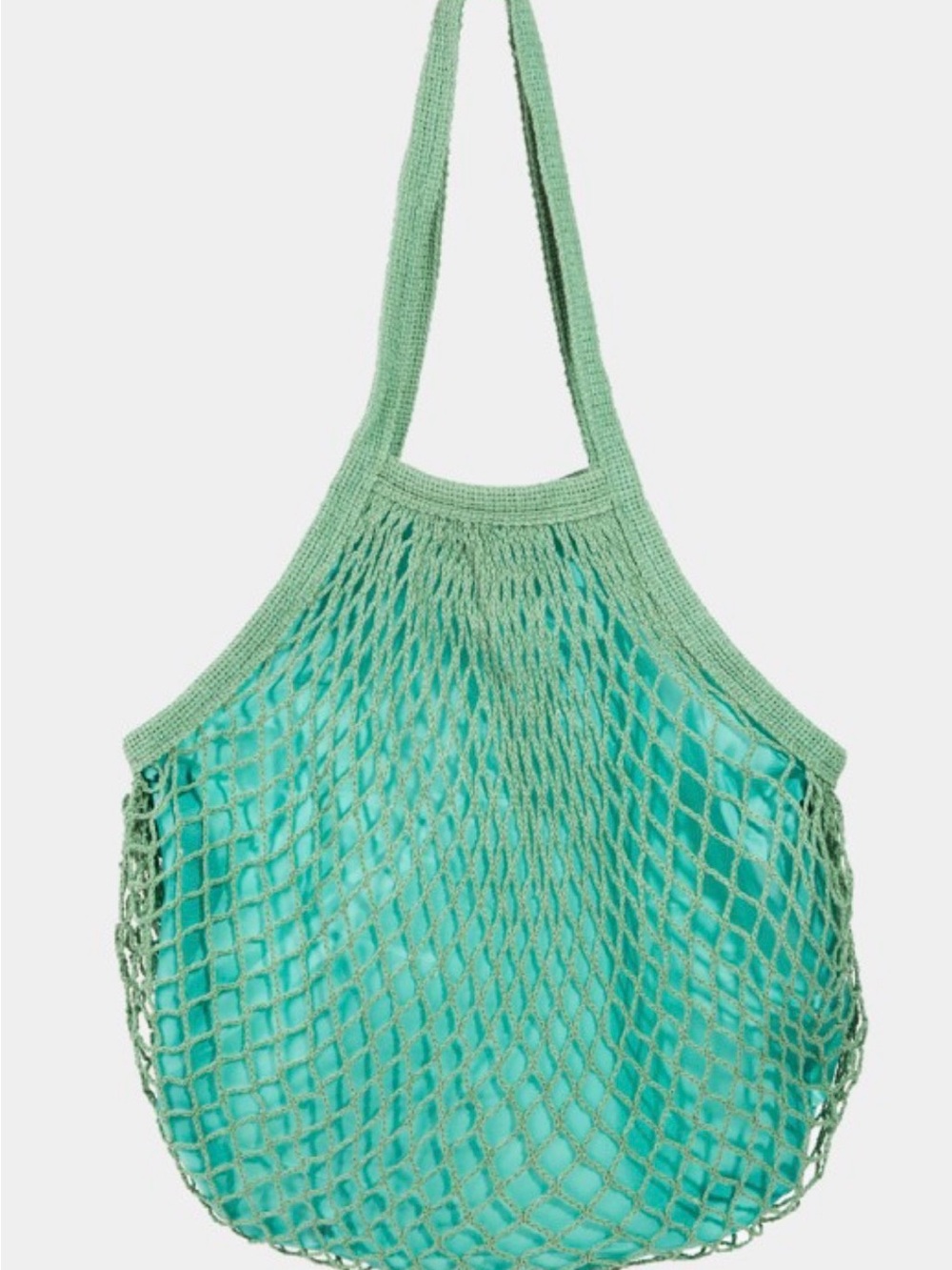 Light Green Mesh Tote Beac Bag - Casual Everyday Women Bag